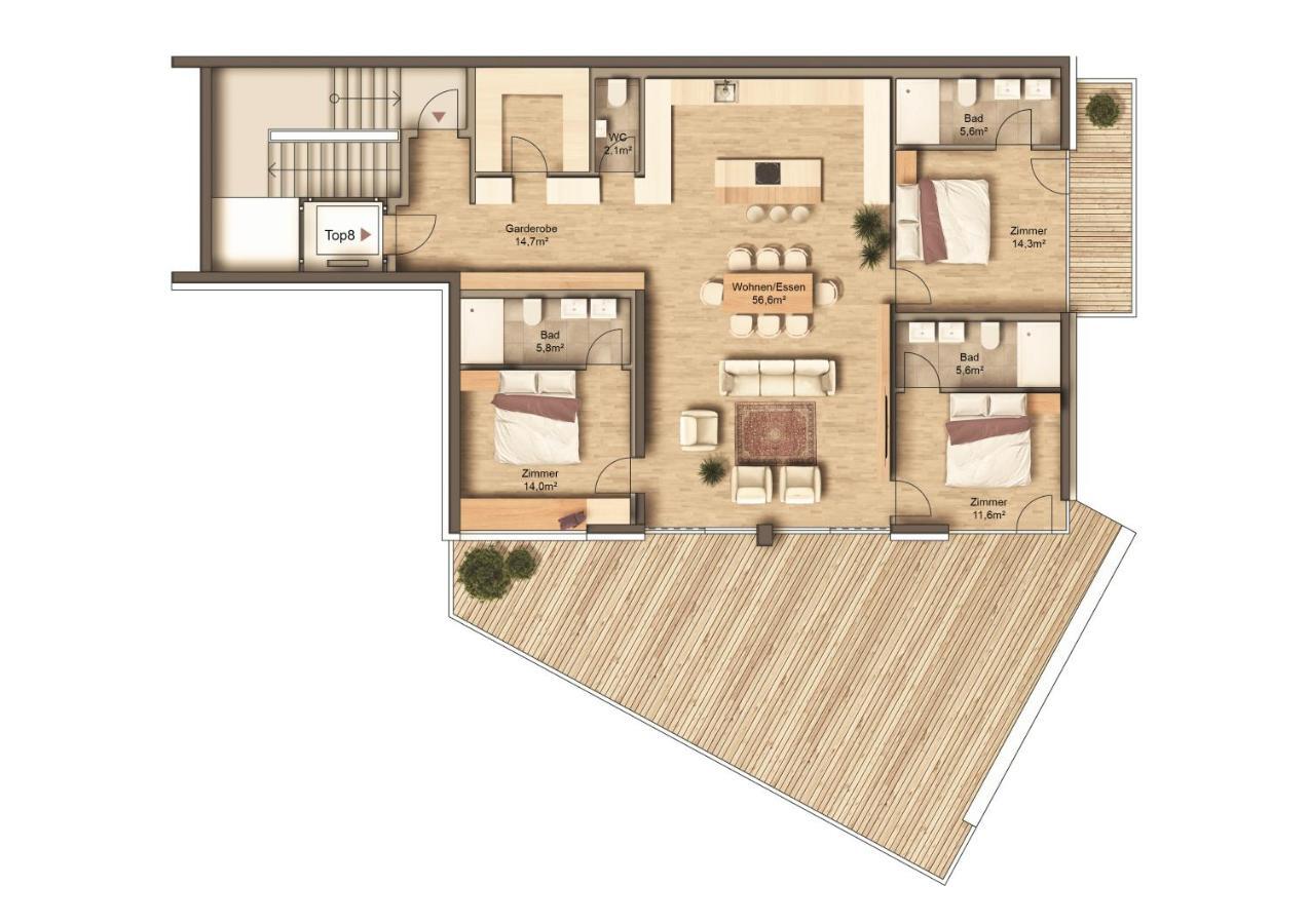 Panorama Residence Moesern 蒂罗尔-泽费尔德 外观 照片